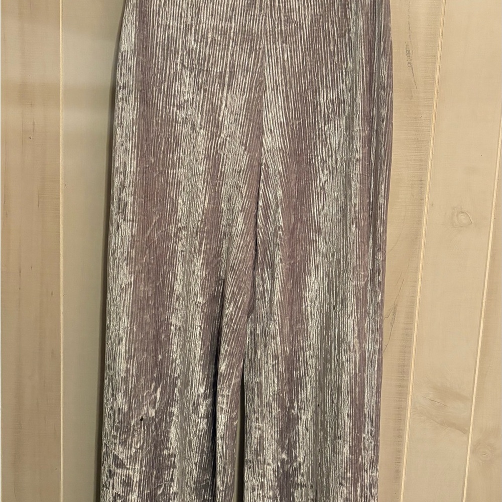 Banana Republic Factory Size Small Silver Pleated Wide-Leg Pants